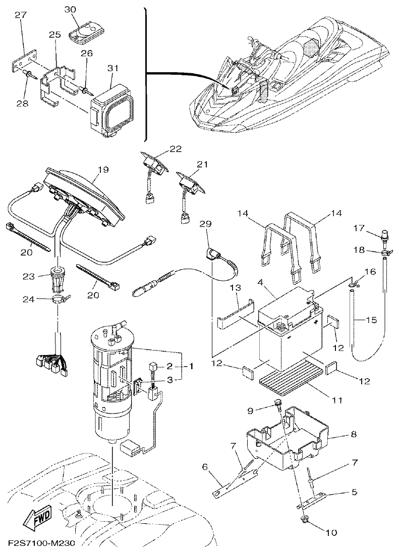 Yamaha FA1800A-M ELECTRICAL 3 parts diagram